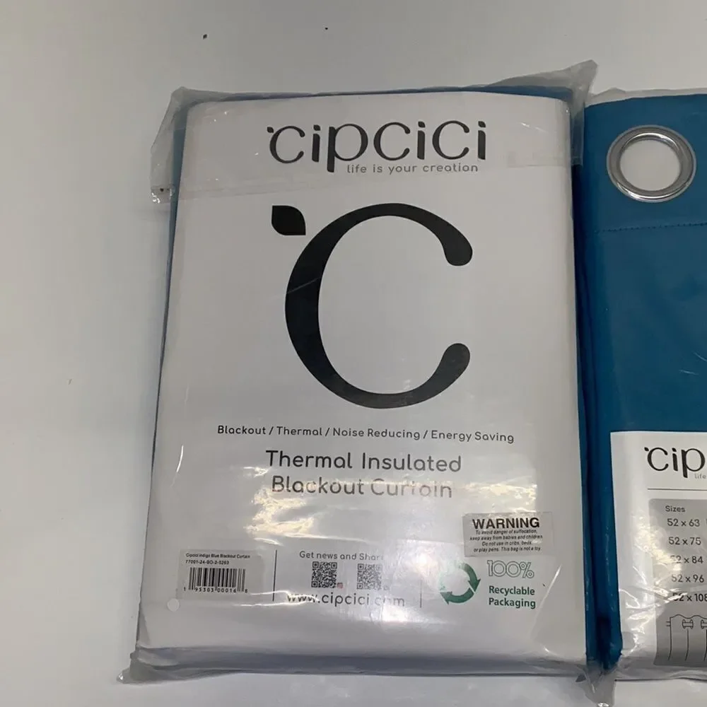 CUPCICI THERMAL INSULATED BLACKOUT Curtain 52x63 New 4 panel (for 2 window)